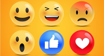 Co-ops, Condos, & Social Media Emoji Feeling Faces Vector. Communication Chat Elements in yellow ball bubble 3D face. Lovely social media icon stickers. Modern and Creative design in EPS10 vector illustration.