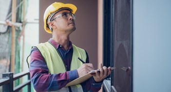 Building Inspections Construction concept , Foreman officer inspector defect about engineer&architect work home building before complete project