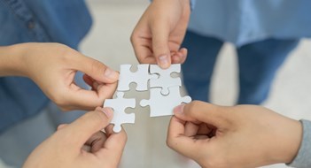 Business People Jigsaw Puzzle Collaboration Team Concept