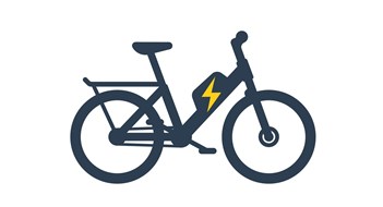 Electric bike, electro bicycle icon