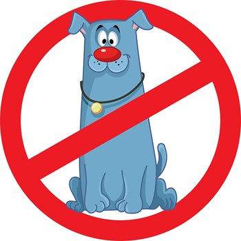 Symbol badge for pet animals not allowed zone