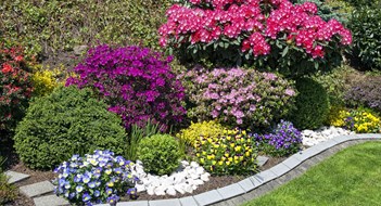Does Curb Appeal Really Matter? Colorful private flower garden with lots of blooming and blossoming flowers and bushes