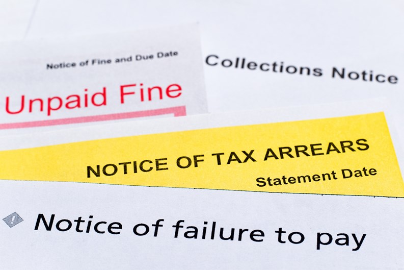 Debt collection, unpaid fines and tax arrears notices
