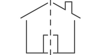 Q&A: Dividing the Association Division of property line icon isolated on white. Vector illustration
