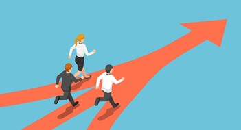 The Board-Management Relationship Flat 3d isometric business people came from different way but have same target. Business team and target concept.
